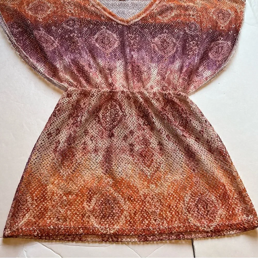 Jordan Taylor Women's Swim Cover-up Orange/Lavender/Pink size Small